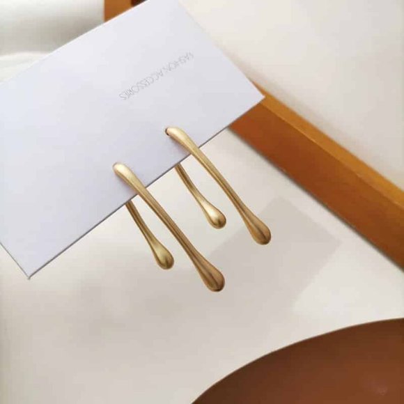 Dripping In Gold Paint Drip Earrings - Picture 2 of 7